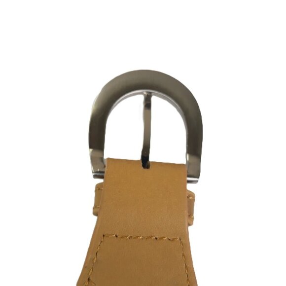 Coldwater Creek Leather Mustard Yellow Ruffle Belt XL Boho Festival Coquette - Picture 6 of 12